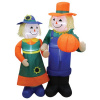 5 .5 Foot Scarecrow Woman and Man Holding Pumpkin Fall Inflatable